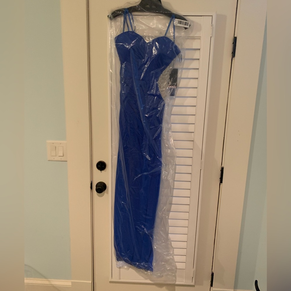 La Femme Electric Blue strapless dress size 2 nwt